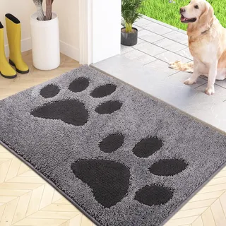 FCSDETAIL Schmutzfangmatte waschbar 60 x 90 cm, Fußmatte Innen, absorbierend Fussmatte, rutschfeste Sauberlaufmatte, wasserdicht Teppich für Hund, Eingang, nasse Pfoten