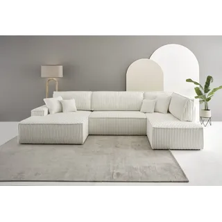 OTTO home Eckcouch Cord U-Form 329 cm 3-Sitzer Beige