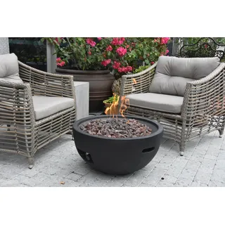 Elementi Gasfeuerstelle "Jefferson" in Beton-Optik schwarz 68 x 68 x 35 cm (L x B x H)