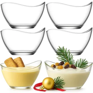 DMA-Z Dessertschalen Glas 6er-Set – 215 ml Bleifrei & Spülmaschinenfest Ideal für Pudding, Eis, Creme & Desserts