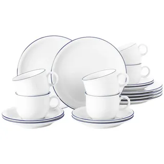 SELTMANN WEIDEN Compact Blaurand Kaffeeservice 18-tlg. weiß unifarben