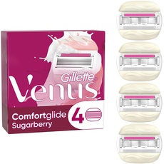 Gillette Venus Comfortglide Sugarberry Rasierklingen Damen, 4 Ersatzklingen für Damenrasierer mit 5-fach Klinge