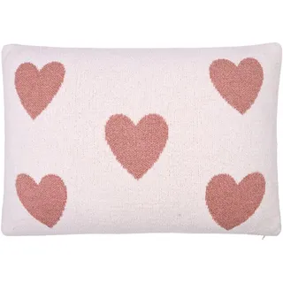 Esposa Zierkissen , Rosa, Elfenbein , Textil , Herz , Füllung: Baumwolle (recycelt),Polyester, Baumwolle (recycelt) , rechteckig , 40x60 cm , formstabil , Heimtextilien, Wohntextilien, Kissen, Zierkissen