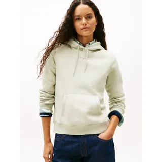 Kapuzensweatshirt TOMMY JEANS "TJW REG LINEAR HOODIE EXT", Damen, Gr. XXL (44), grün (misty sage), Sweatware, Obermaterial: 80% Baumwolle, 20% Polyester, unifarben, regular fit, Rippbündchen, Sweatshirts Kapuzensweatshirt