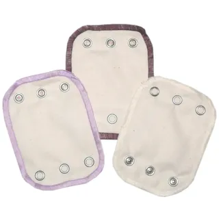 Kabea Bodyverlängerungen 3er Pack aus Bio-Baumwolle (3x gleiche Druckknopfgröße) (9 mm - Große Knopfgröße, Weinrot/Flieder/Natur)
