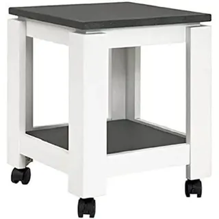 HAKU Beistelltisch auf Rollen granitoptik weiß MDF Couchtisch rollbar mit Ablage - Maße: B 35 x H 45 x T 35 cm Style: Modern