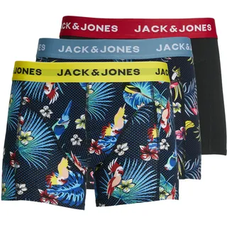 JACK & JONES Jacflower Bird Trunks Surf The Web/Detail:black M 3er Pack