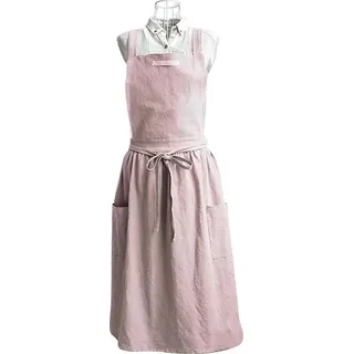 Bib-Schürze, Baumwoll-Leinen, Minimalistisches Design, Rosa