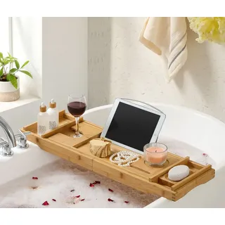 Songmics Badewannenablage braun