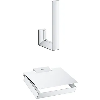 Grohe Selection Cube Reservepapierhalter, 40784000 + GROHE Selection Cube | WC-Papierhalter | mit Deckel | 40781000