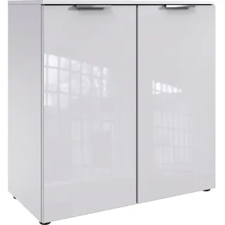 WIMEX Kommode WIMEX "Level36 C by fresh to go", weiß (weiß, glas weiß), B:81cm H:92cm T:41cm, Spanplatte, Sideboards, Kommode, mit Glaselementen auf der Front, soft-close Funktion, 81cm breit