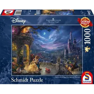 Schmidt Puzzle - Thomas Kinkade: Disney - The Beauty and the Beast Dancing in the Moonlight (1000 pieces) Boden