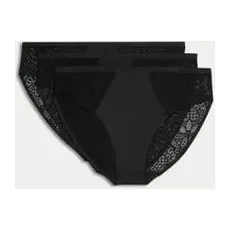Womens M&S Collection 3pk Body SoftTM High Leg Knickers - Black, Black - 18