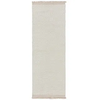 benuta Pure Wollteppich Lana Cream 80x250 cm , Creme , Textil , Beton Optik , Rechteckig , 80x250 cm , Gots , pflegeleicht , Teppiche und Böden, Teppiche, Schafwollteppiche