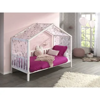 Vipack Hausbett Dallas 90 x 200 cm Kiefer massiv weiß