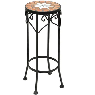 DanDiBo Blumenhocker Merano Metall Mosaik 46 cm 12011 , Schwarz , 18x46x18 cm , Wohnzimmer, Wohnzimmertische, Blumenständer