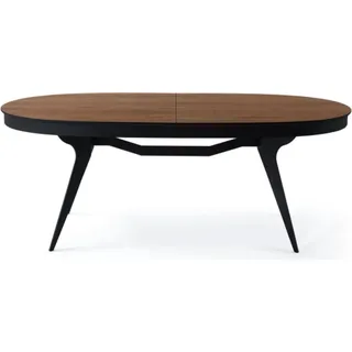 Esstisch Ausziehtisch Ovaltisch Designertisch Holztisch Küchentisch Tisch - Braun