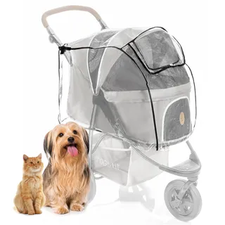 Zamboo Regenschutz für Hundebuggy TOGfit | Regenverdeck mit Fenster, Belüftungsnetz und aufklappbarem Einstieg | passt ideal auf Hundewagen Pet Roadster