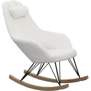 SalesFever Schaukelstuhl Komfortabler Polyester 67 x 107 x 105 cm Weiß mit Kissen