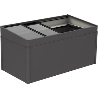 Biohort Frühbeetaufsatz für Hochbeet 2x1 dunkelgrau-metallic