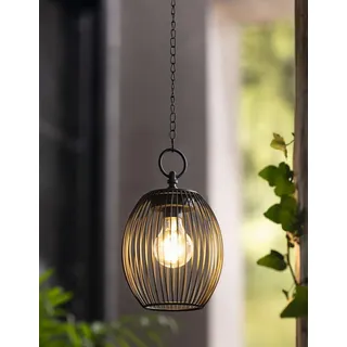 Solar LED Leuchte "Atmosfera" aus Metall, schwarz, Gartenlaterne, Outdoor Solarleuchte, Hängelampe wetterfest für Draußen