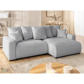 s-style möbel Ecksofa Chenille 2-Sitzer Hellgrau