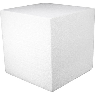 DecoPorex – Polystyrolblock oder -würfel zum Basteln (1 Einheit) Quadratisches Porexpan Weiß 20 x 20 x 20 cm