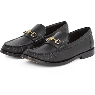 Tommy Hilfiger Loafer »SOFT LEATHER HORSEBIT LOAFER« , Blockabsatz, Businessschuh, Slipper mit TH-Schmuckelement, schwarz