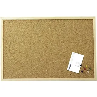 MAUL Pinnwand 80x120cm (HxB) | Pinnfähige Korkplatte | Pinnwand Kork für Quer- oder Hochformat | Board mit stabilem Holzrahmen | Inklusive Befestigungsmaterial und Pinnnadeln | Braun