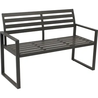 DEGAMO Gartenbank Parkbank Alubank ATLANTA 2-sitzer 123cm, Aluminium dunkelgrau, wetterfest - Dunkelgrau