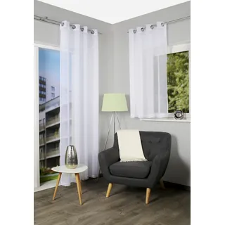 HOME WOHNIDEEN DOLLY Ösen 140 x 175 cm Weiß