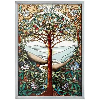 Buntglas-Panel - Der Baum des Lebens Buntglas-Fenster Behang - Kunst-Glas-Fensterbehandlungen