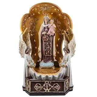 DRW Brunnen der Jungfrau del Carmen mit Schutzengelchen der Seeleute und spanische Marine aus handbemaltem Harz