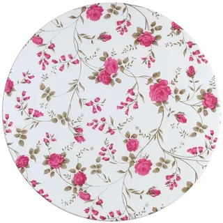 Maximex Spann-Tischdecke rund Ø 70-86 cm, Rosen-Motiv, abwischbare Gartentischdecke mit Gummizug, wetterfest, UV-beständig, für Garten, Balkon und Camping, Kunststoff