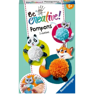 Ravensburger 18429 Be Creative Pompon-Tiere, DIY für Kinder ab 6 Jahren