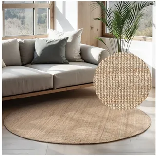 HANSE HOME Teppich »Jaipur Juteteppich, als Läufer und in Rund« rechteckig 10 mm Höhe 100% Naturfaser, Wohnzimmer, Esszimmer, Schlafzimmer, GRS, beige