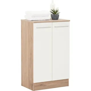 Pelipal Badezimmerschrank Quickset 380 in Sanremo Eiche Terra quer Nachbildung, 50 cm breit | Unterschrank mit 2 Türen und 1 Einlegeboden