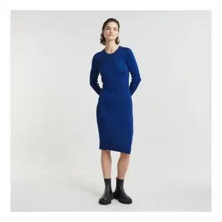 G-Star für Damen. D25228-D767-G866 Plated Slim Strickkleid blau (L), Lässig, Viskose, Langarm, Nachhaltig, Recycelte Baumwolle