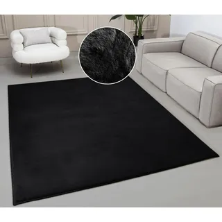 Fellteppich OTTO HOME "Balu, Kunstfellteppich, Modern, Langflor Teppich" Gr. 6, schwarz, B:180cm H:20mm L:280cm, Kunstfaser, Teppiche, Fellteppich, Kaninchenfell-Haptik, kuschelig, weich, Wohnzimmer, Schlafzimmer