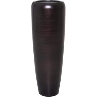 VIVANNO Pflanzkübel Cavita Bodenvase Pflanzgefäß Schwarz Braun 97x34 cm | Edles Fiberglas Design in Seidenmatt für Innen & Außen, inklusive Kunststoffeinsatz, moderne runde Optik für Räume