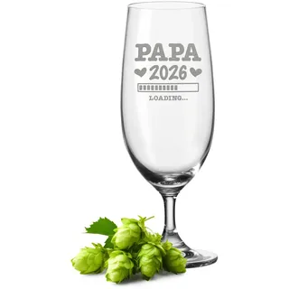 GRAVURZEILE Leonardo Bierglas mit Gravur - Papa Loading - Biertulpe als Witziges Geschenk - Geschenkidee für Männer zum Geburtstag - Geschenke für Papa zum Vatertag - 280 ml