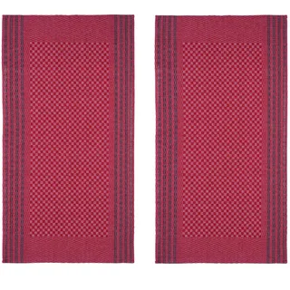 WESTCRAFT Hochwertige Grubentücher - Grubentuch Halbleinen 50 x 100 cm kariert, Verschiedene Designs Geschirrtücher, Trockentücher, Geschirr-Handtuch 51 Prozent Leinen 49 Baumwolle (2er-Set schwarz)