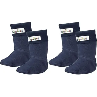 Playshoes Mädchen Fleece-stiefel-socke Socken, Marine, 24-25 EU (Packung mit 2)