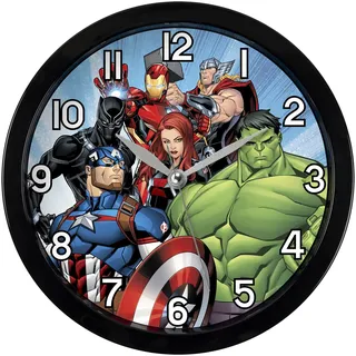 Disney Marvel Avengers AVG3661 Wanduhr Schwarz & Mehrfarbig