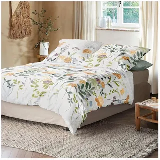 IRISETTE Easy 8547 Floral Baumwolle Gelb 155 x 220 cm + 2 x 80 x 80 cm
