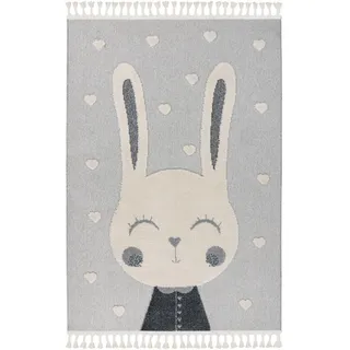Obsession Kinderteppich , Grau, Multicolor , Textil , Hase , rechteckig , 120x170 cm , für Fußbodenheizung geeignet , Teppiche und Böden, Teppiche, Kinderteppiche