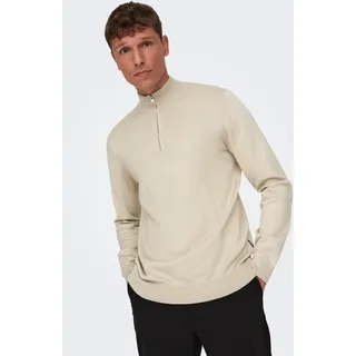 ONLY & SONS Strickpullover »ONSWYLER LIFE REG 14 HALF ZIP KNIT NOOS«, beige
