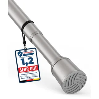 MEISENBERG Teleskopstange zum Klemmen 220-270cm, Grau, Ø 32 mm, Multifunktionale Spannstange ohne Bohren - Vorhangstange Klemmstange für Gardinen, Bäder und Balkon