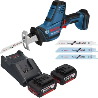 Bosch GSA 18V-LI C Professional Akku Reciprosäge Säbelsäge 18 V + 2x Akku 5,0 Ah + Ladegerät