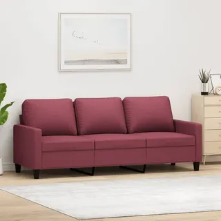 vidaXL 3-Sitzer-Sofa Weinrot 180 cm Stoff